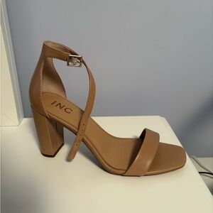 INC International Concepts Women's Brown Block Heel Sandals